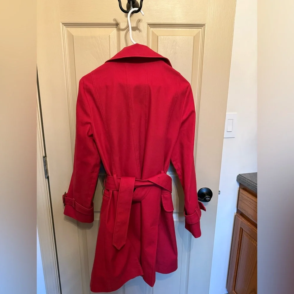 Talbots Vibrant Red Trench Coat - Picture 11 of 12